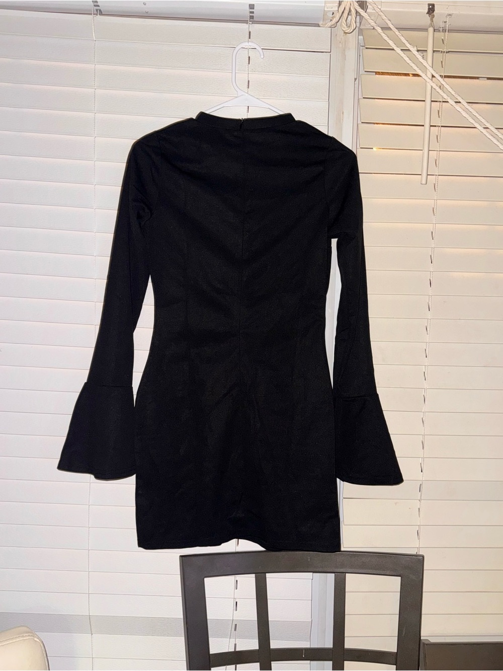 Black Bell-Sleeve Women's Dress
